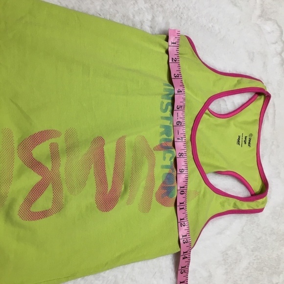 Zumba green/pink tank top size large - Picture 6 of 6